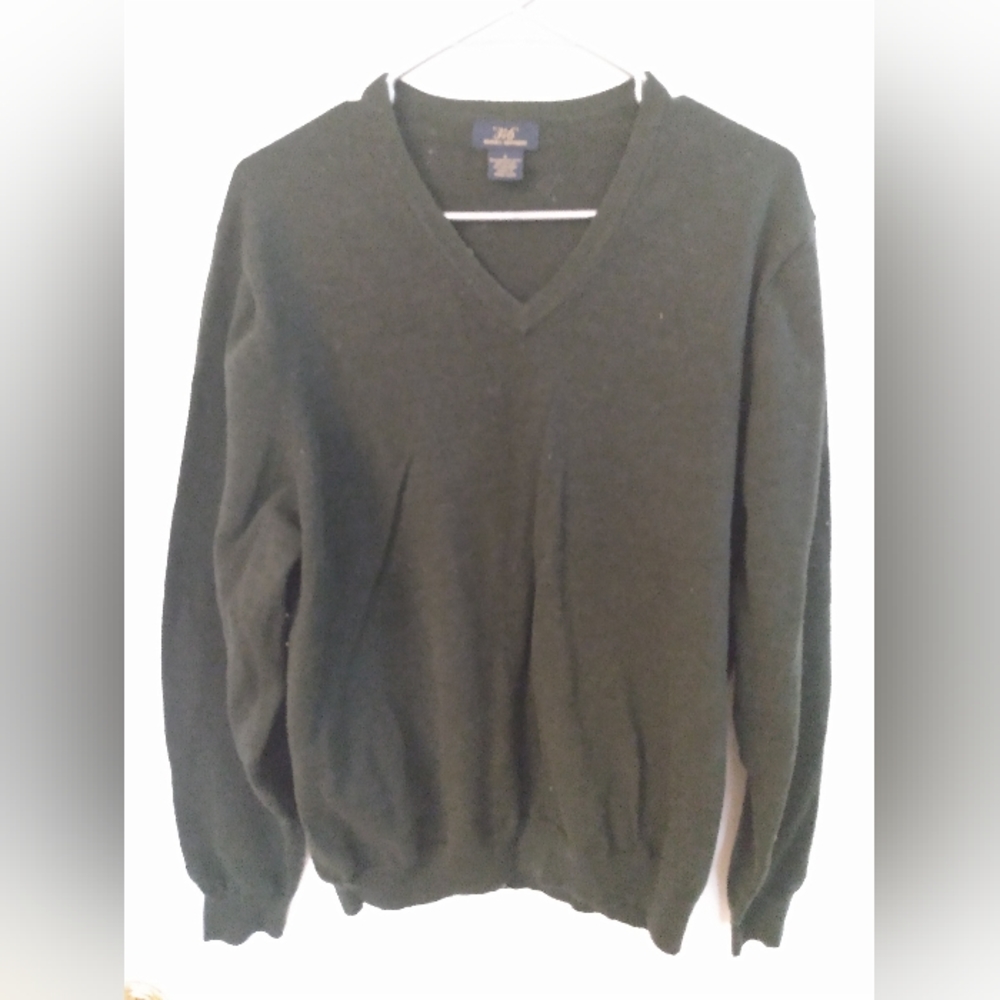 Brooks Brothers Merino wool dress sweater mens size large hunter green